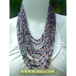 Necklace Beaded Coloring Multi Strand